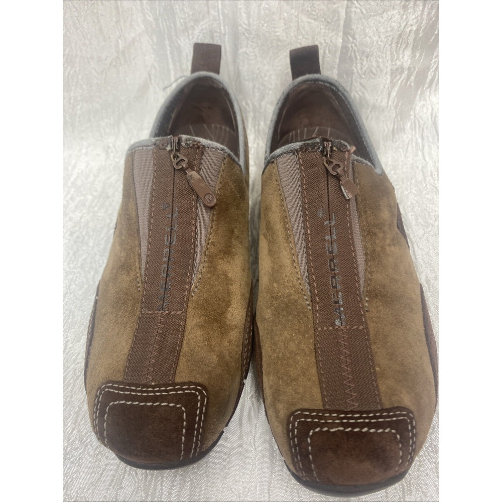 Merrell Barrado Taupe/Brown Casual Flats Sneakers Top Zipper Women US 7 USED